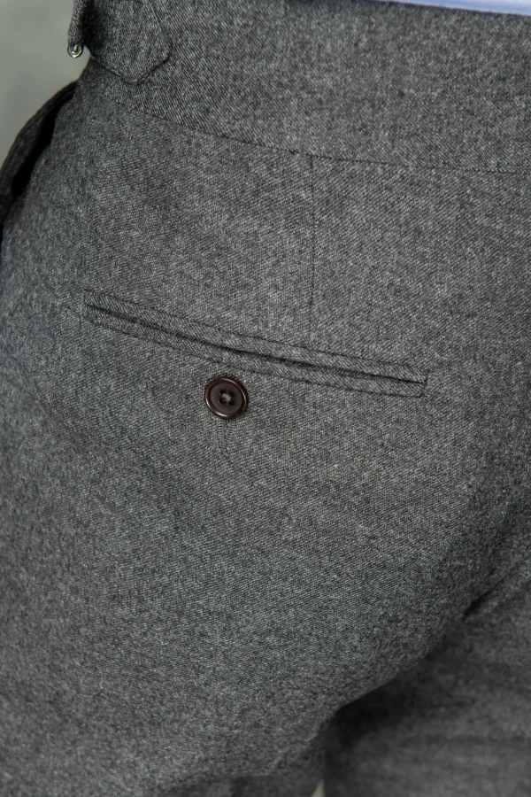 Anthracite flannel Soragna trousers - Made in Italy
