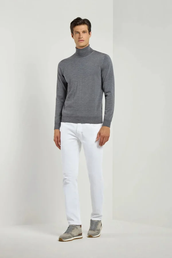 Anthracite Merino Turtleneck – Made in Italy