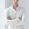 Beige cable knit cardigan – Made in Italy