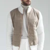 Beige cardigan - flannel & knitted wool - Made in Italy