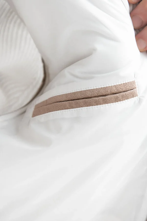 Beige cardigan - flannel & knitted wool - Made in Italy