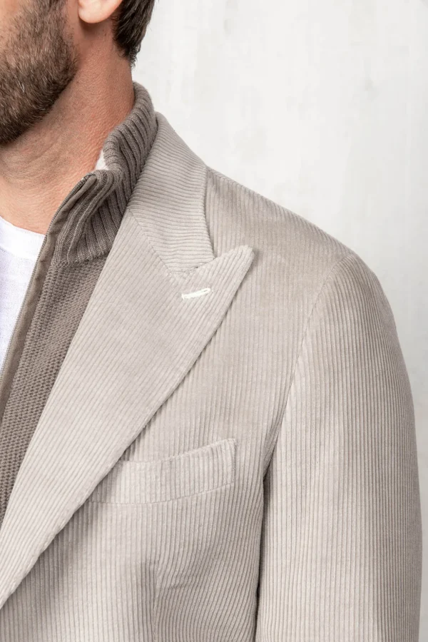 Beige corduroy jacket "Soragna Collection" - Made in Italy