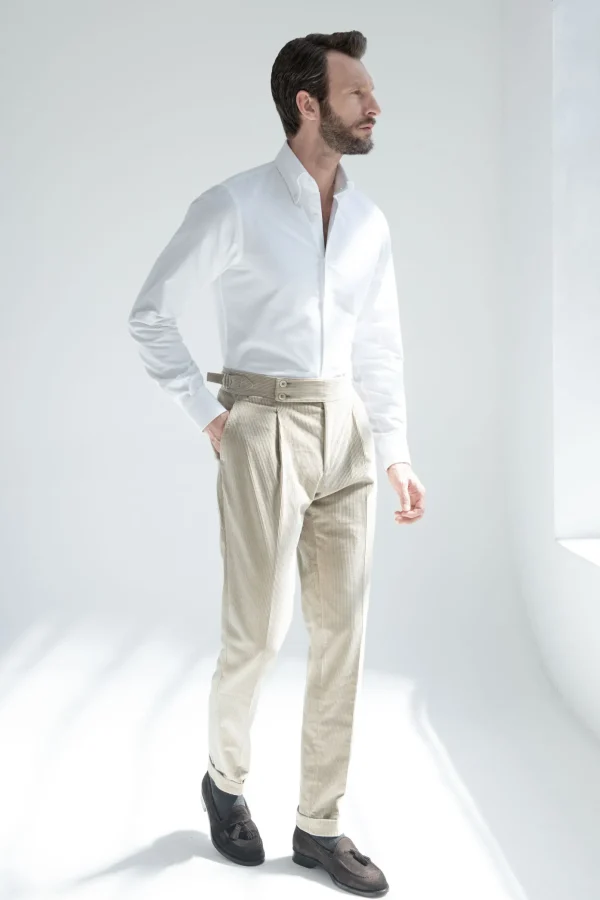Beige corduroy trousers