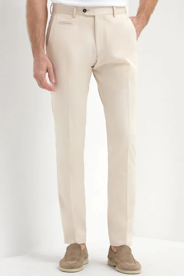 Beige cotton Garda trousers - Made in Italy