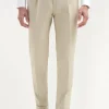 Beige cotton Soragna trousers - Made in Italy