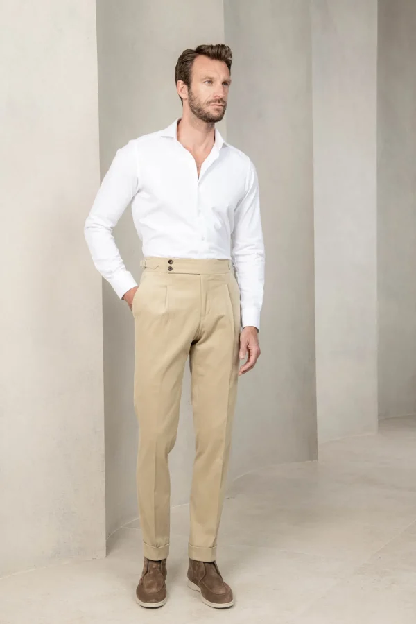 Beige cotton trousers "Soragna Capsule Collection" - Made in Italy