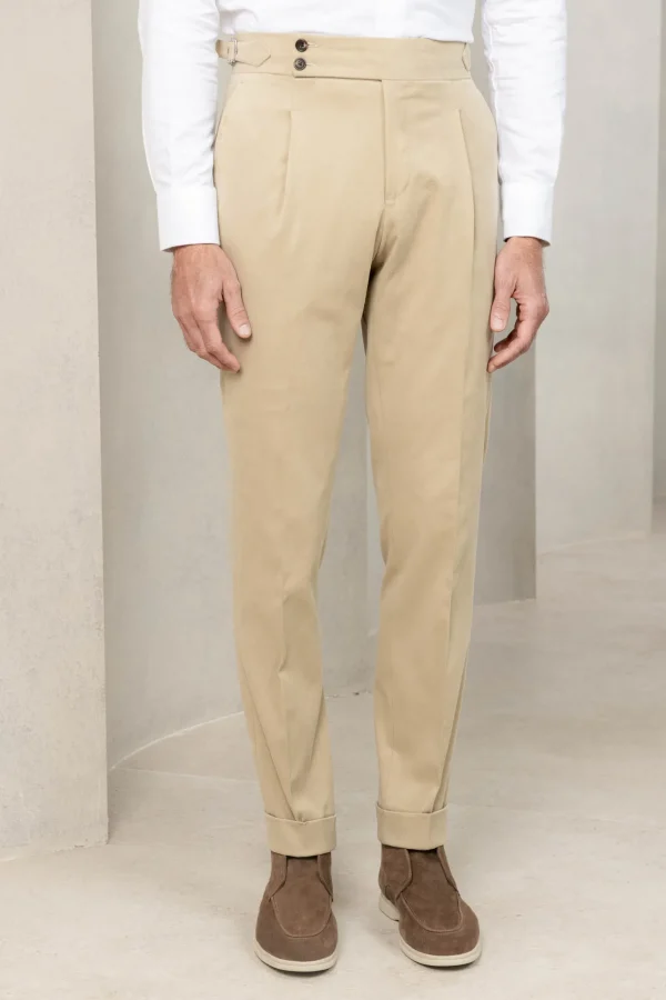 Beige cotton trousers