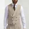 Beige double breasted waistcoat - Made in Italy