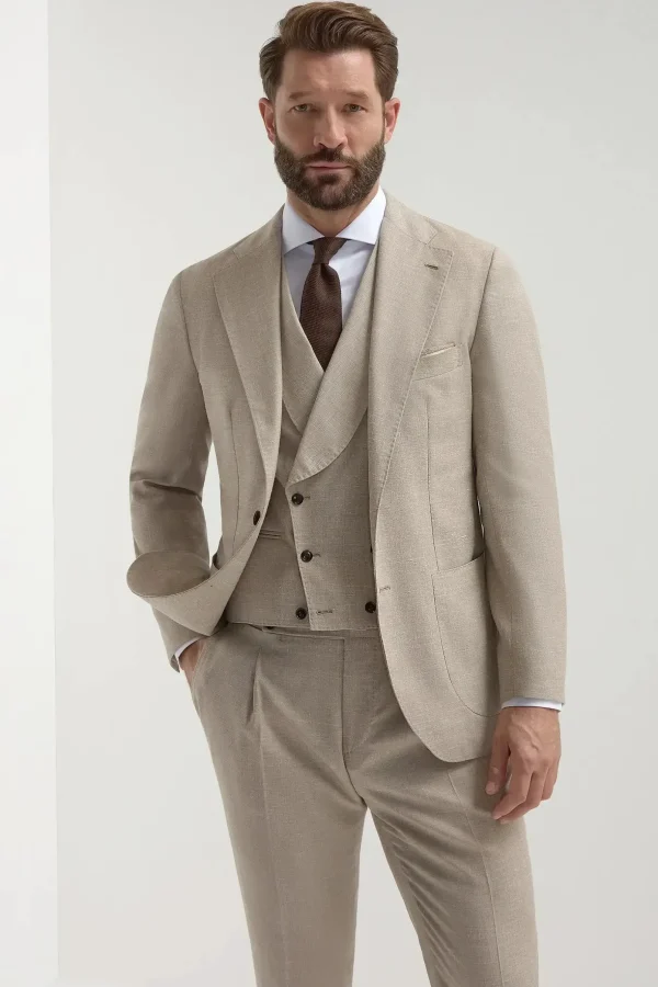 Beige double breasted waistcoat - Made in Italy
