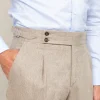 Beige flannel Soragna trousers - Made in Italy