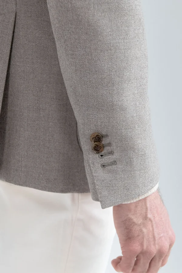 Beige jacket in wool and cashmere - Made in Italy