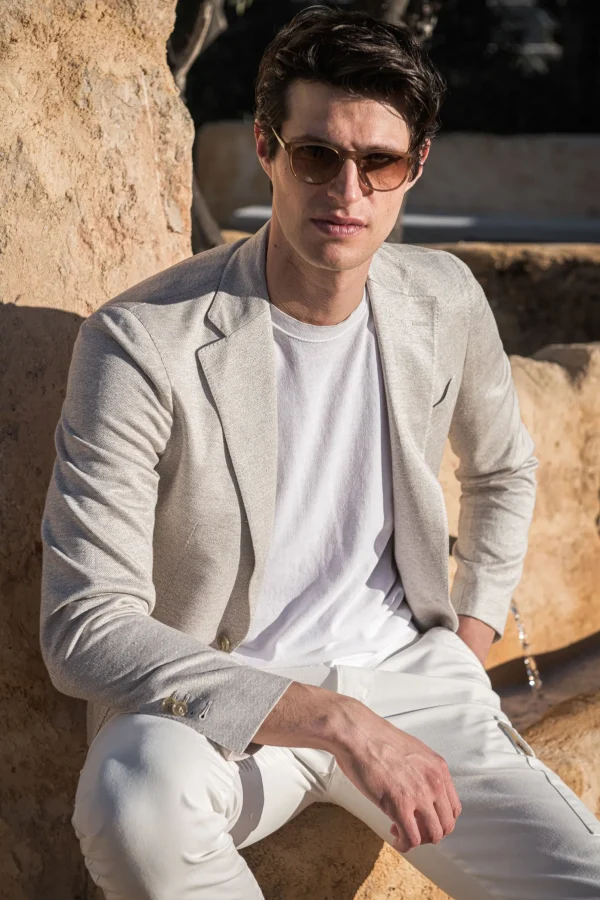 Beige jersey jacket - Made in Italy