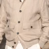 Beige linen bomber jacket – Made in Italy