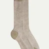 Beige patterned short socks - Made in Italy