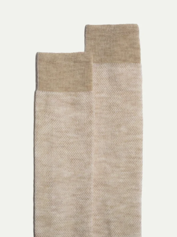 Beige patterned short socks - Made in Italy