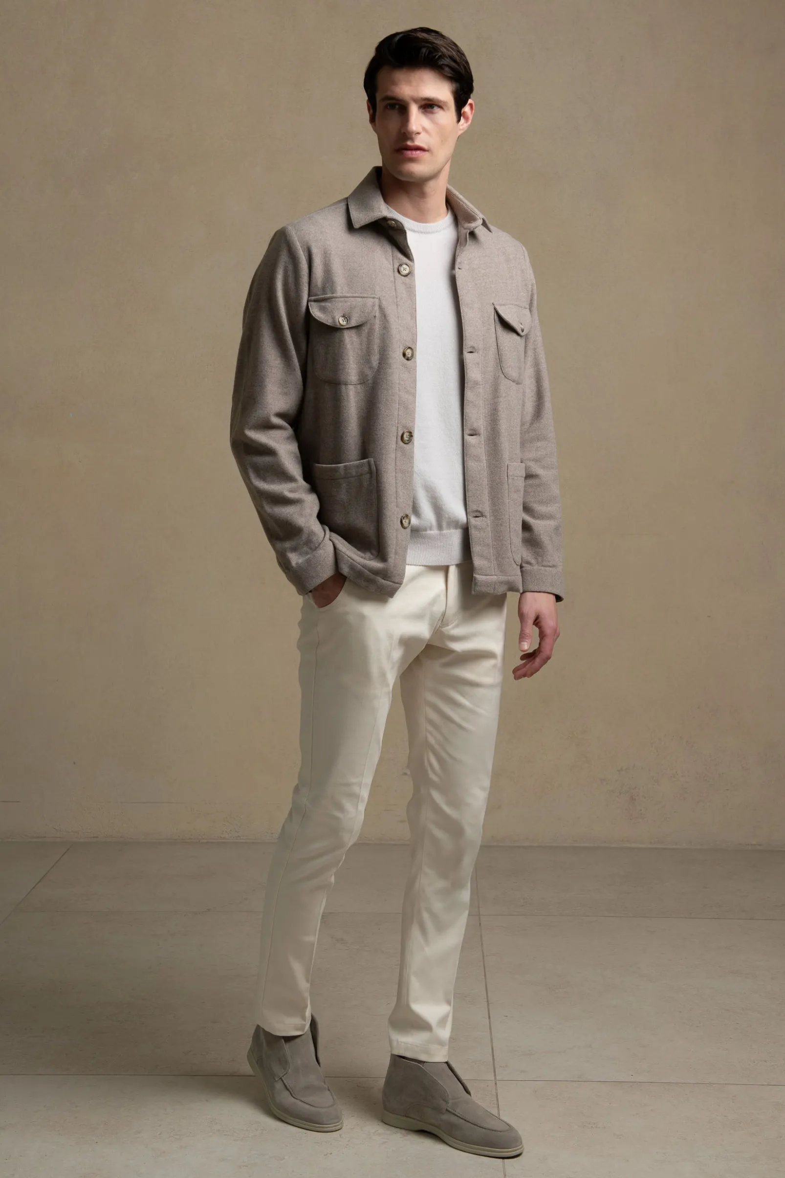 beige_safari_jacket_flann_1.webp Beige Safari Jacket flannel Super 180s – Made in Italy