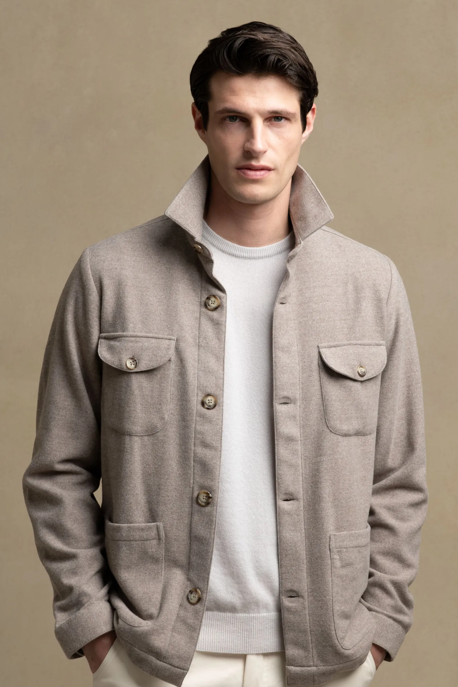 beige_safari_jacket_flann_2.webp Beige Safari Jacket flannel Super 180s – Made in Italy