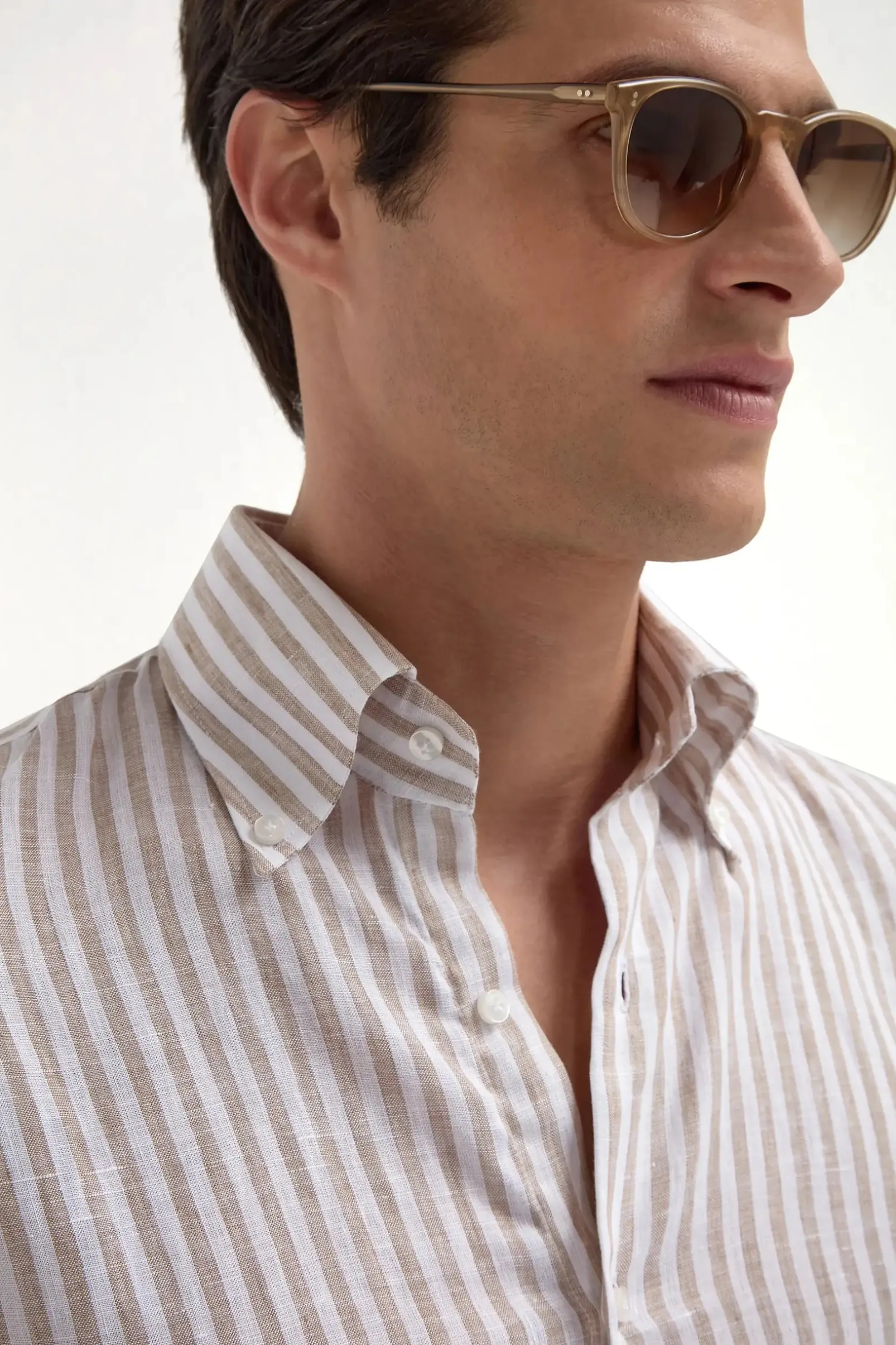 beige_striped_linen_butto_2.webp Beige striped linen button down shirt - Made in Italy