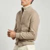 Beige Super 180's wool flannel bomber jacket – Made in Italy