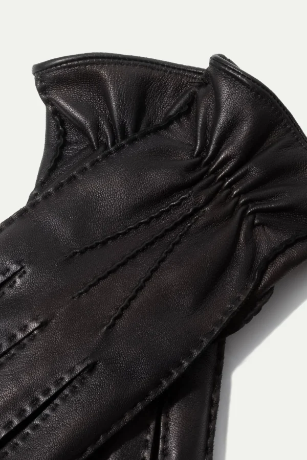 Black deerskin leather gloves - Made in Italy