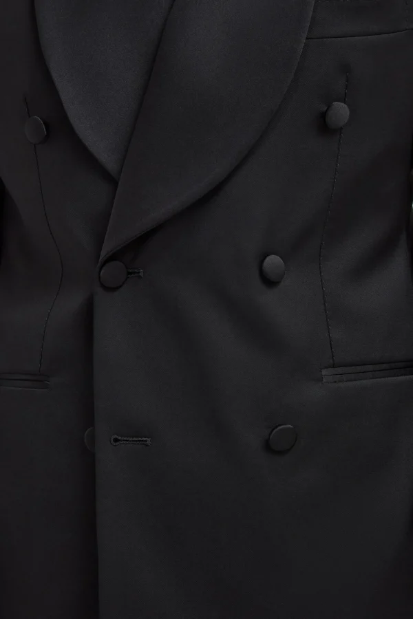Black double breasted tuxedo jacket - Made in Italy