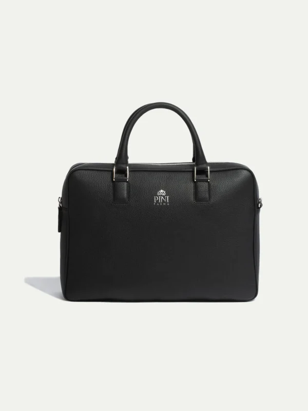 Black leather briefcase - Made in Italy