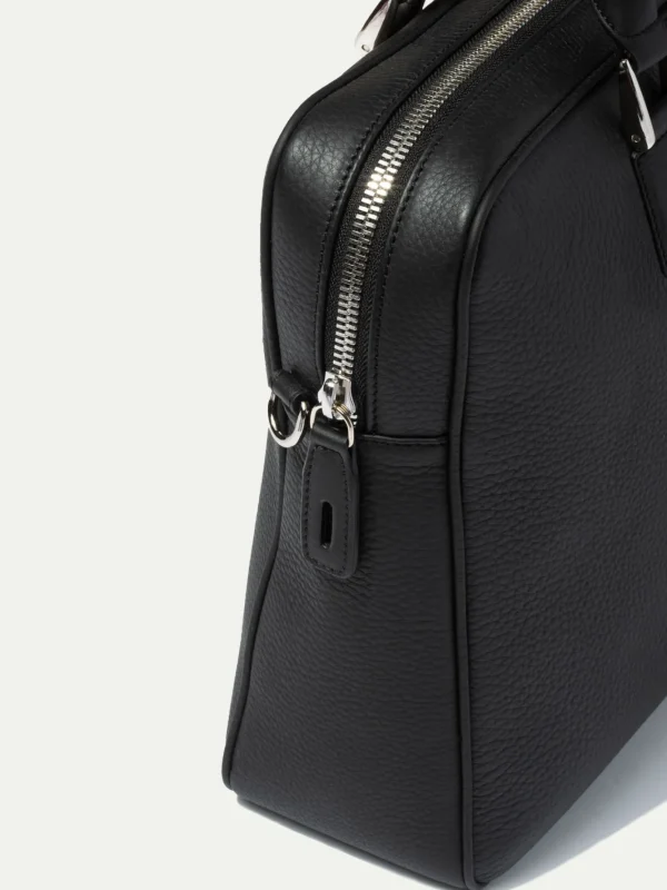 Black leather briefcase - Made in Italy