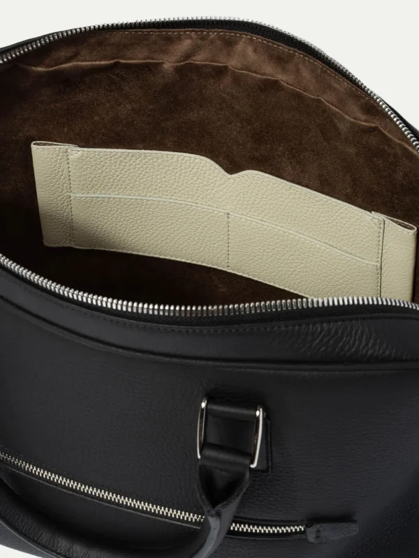 Black leather briefcase - Made in Italy
