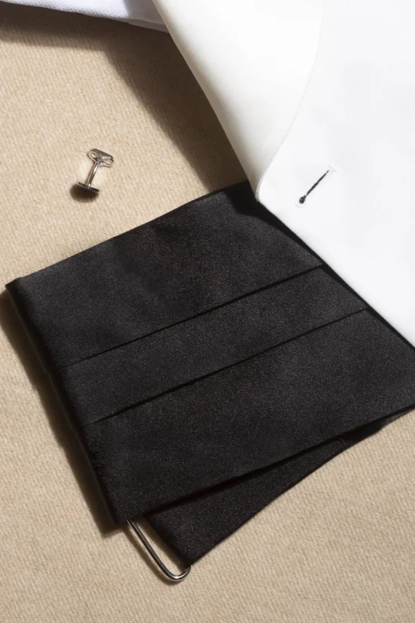 Black Silk Cummerbund - Made in Italy