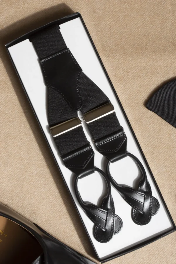 Black suspenders - Made in Italy
