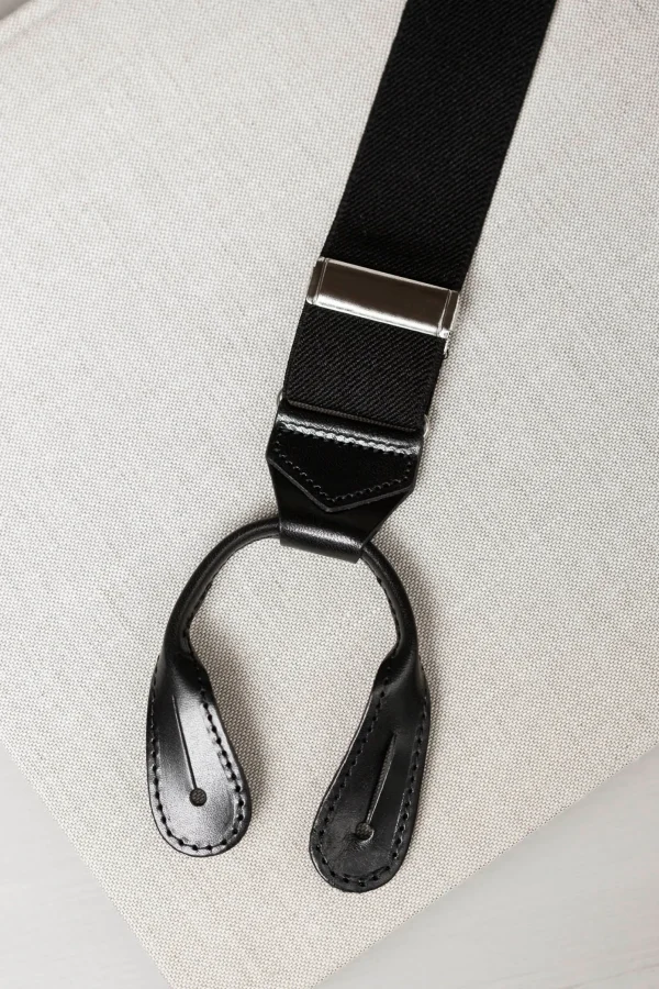 Black suspenders - Made in Italy