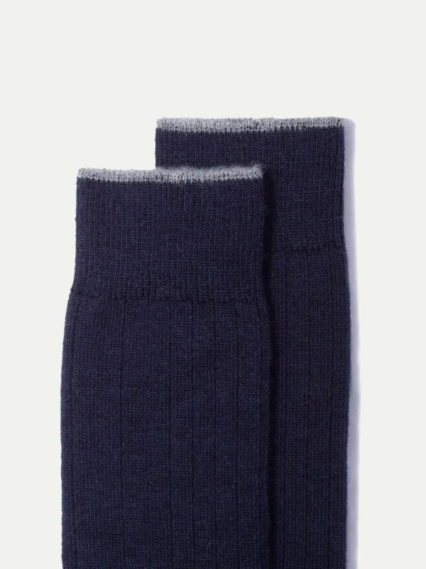 Blue - Super durable Wool short socks - Made in Italy