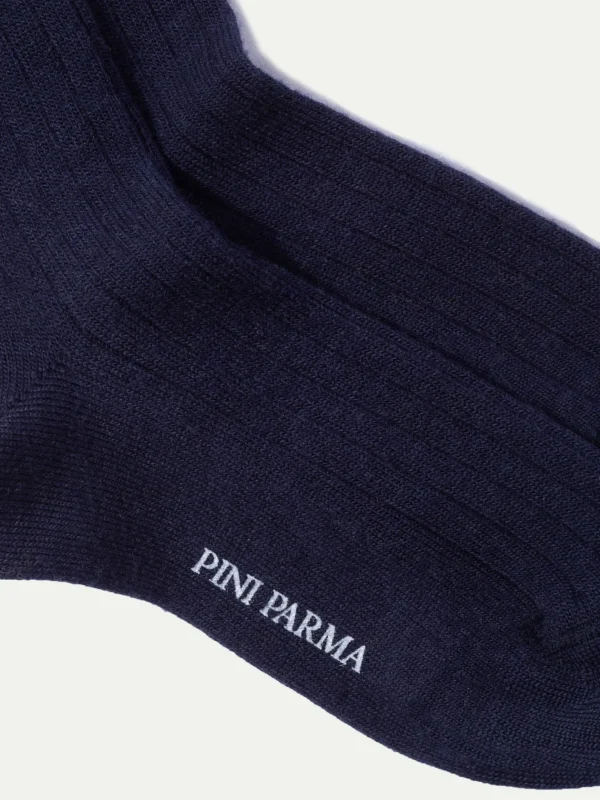 Blue - Super durable Wool short socks - Made in Italy