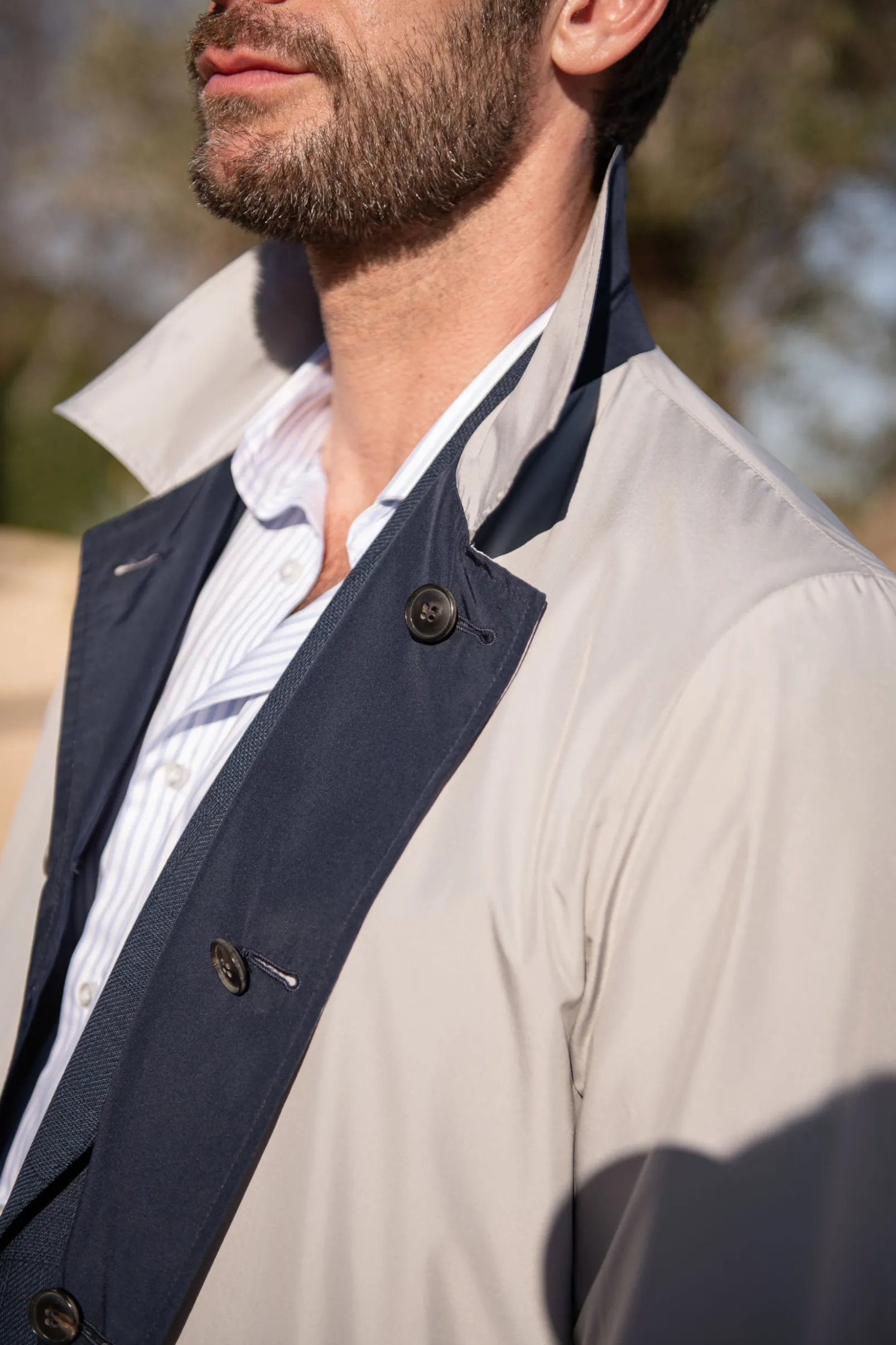 blue_and_grey_reversible__3.webp Blue and grey reversible raincoat - Made in Italy