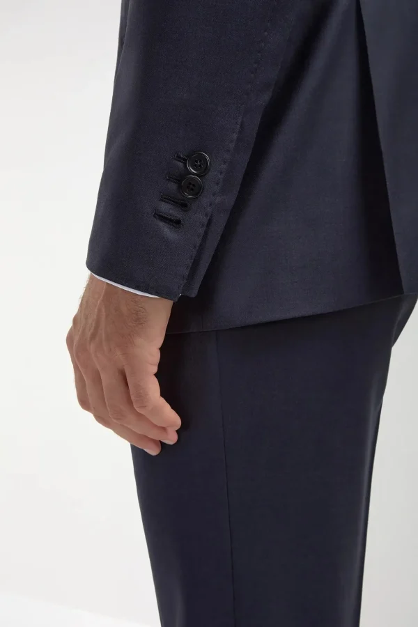 Blue Avio Full Canvas Suit - Made in Italy