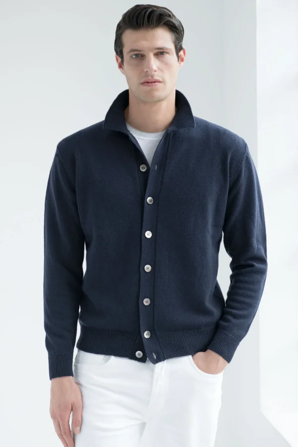 Blue cardigan – Made in Italy