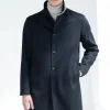 Blue cashmere reversible coat - Made in Italy