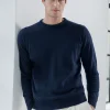Blue cashmere round neck – Made in italy