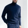 Blue cashmere turtleneck – Made in italy