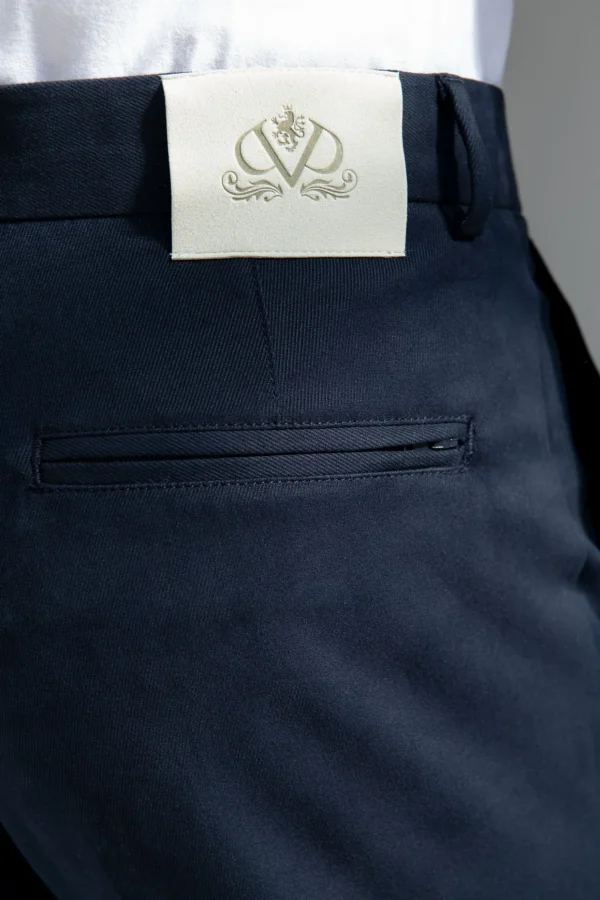 Blue cotton and cashmere Garda trousers - Made in Italy