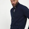 Blue cotton knitted bomber – Made in Italy