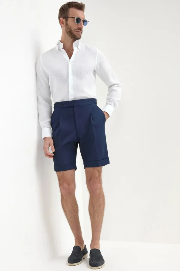 Blue cotton shorts - Made in Italy