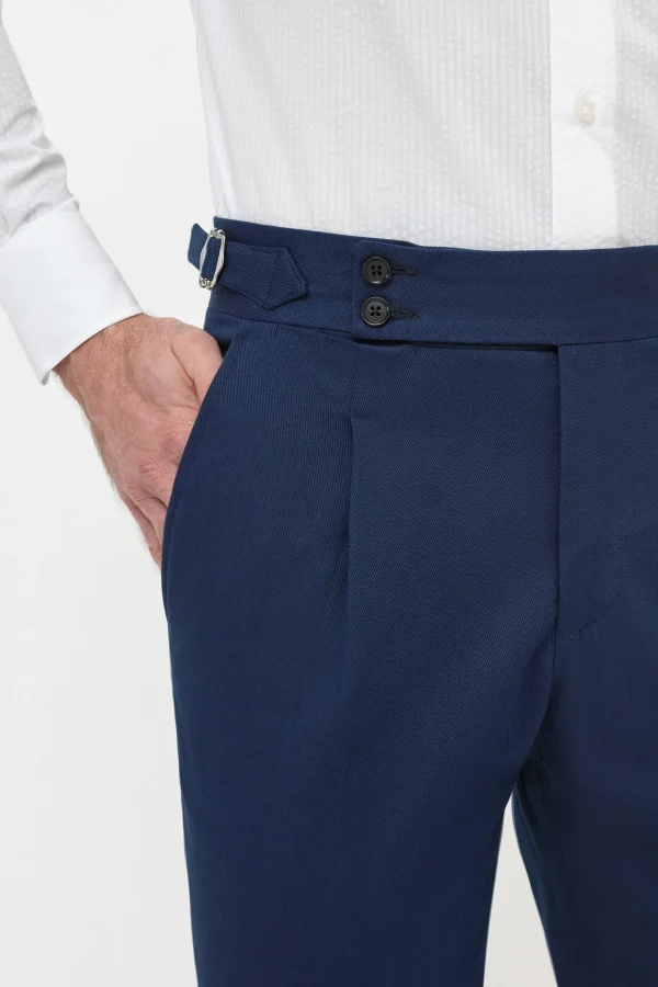 Blue cotton Soragna trousers - Made in Italy