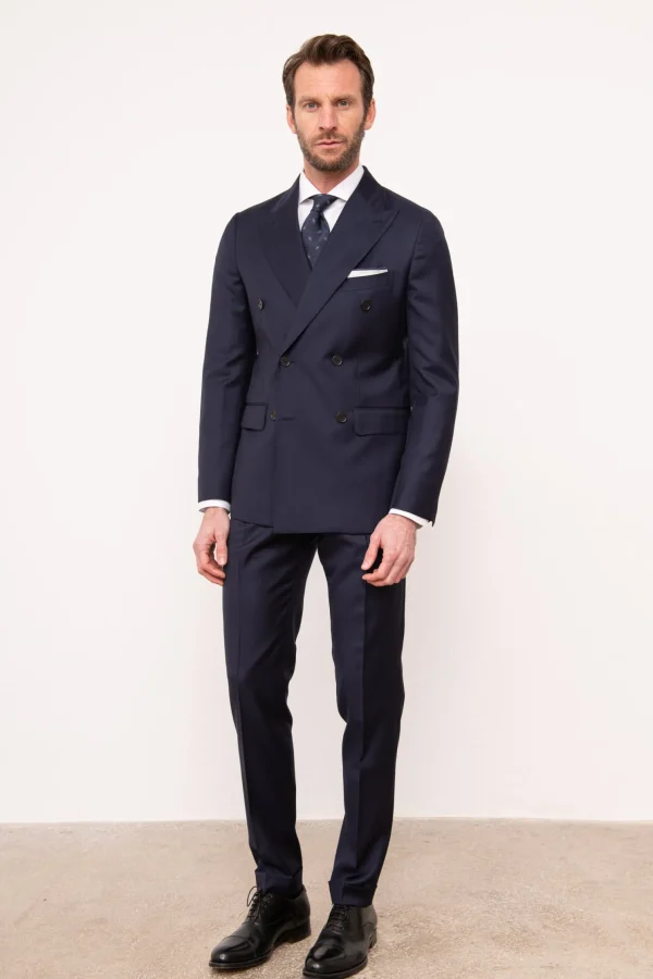 Blue double breasted suit - Made in Italy
