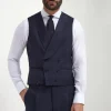 Blue double breasted waistcoat - Made in Italy