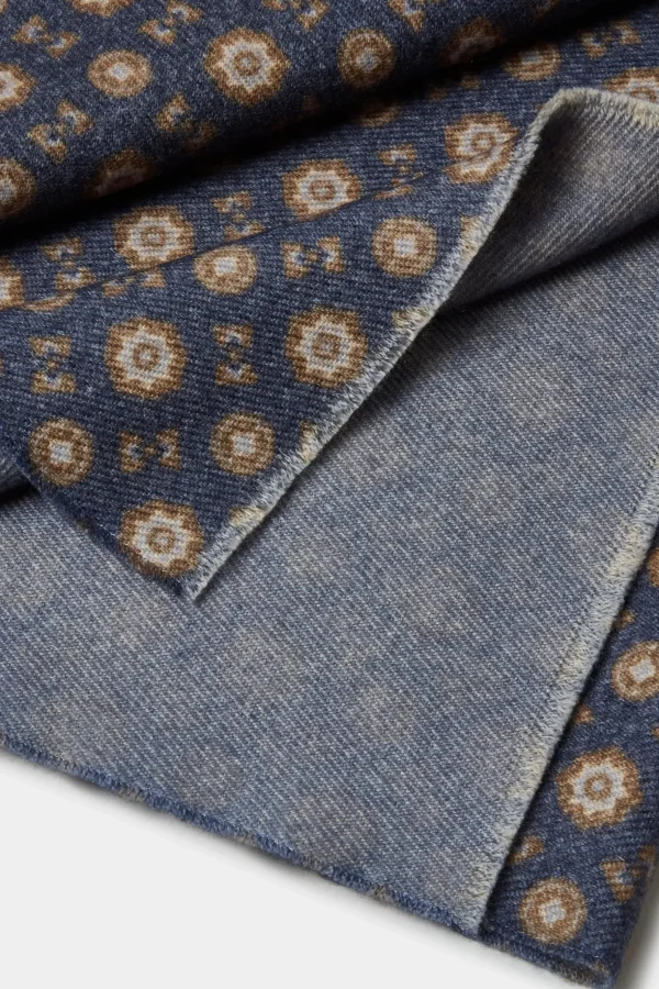 Blue fancy reversible scarf - Made in Italy