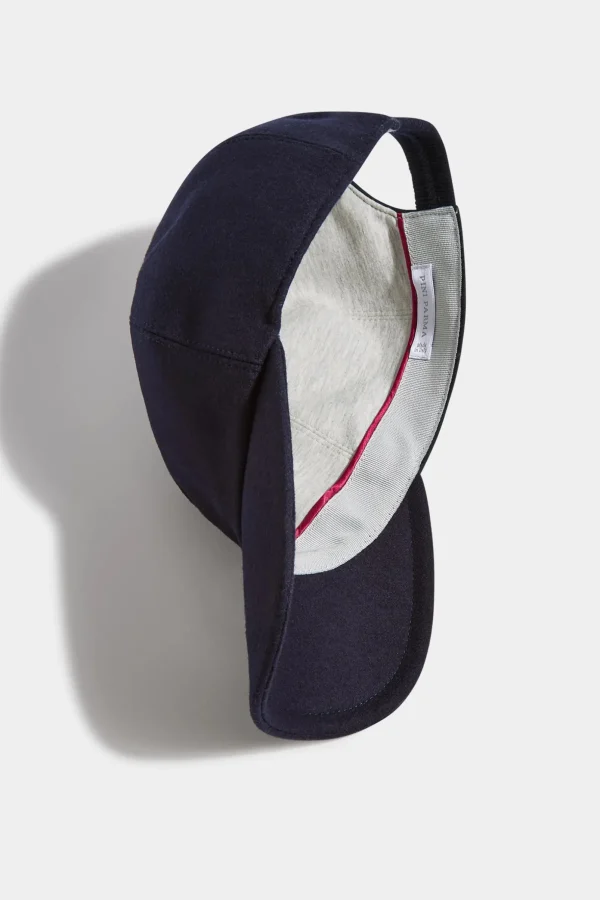 Blue flannel baseball cap - Made in Italy