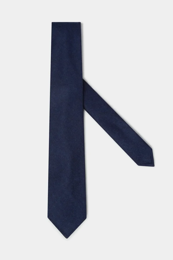 Blue flannel tie - Made In Italy
