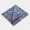 Blue flower fancy pocket square - Made in Italy