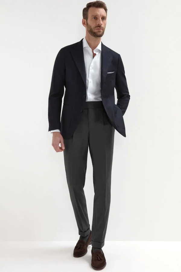 Blue Full Canvas Blazer - Made in Italy